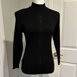 Black Turtleneck Knit Sweater
